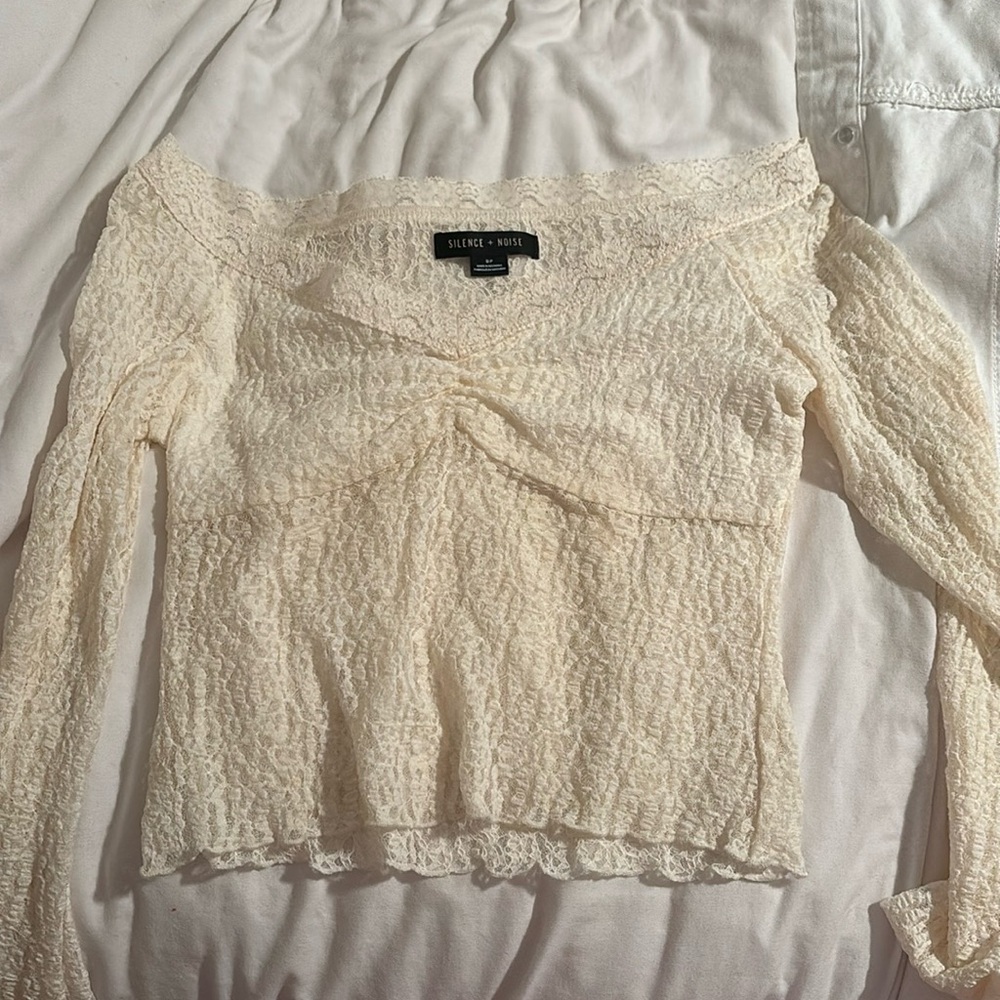 Silence + noice top white worn once